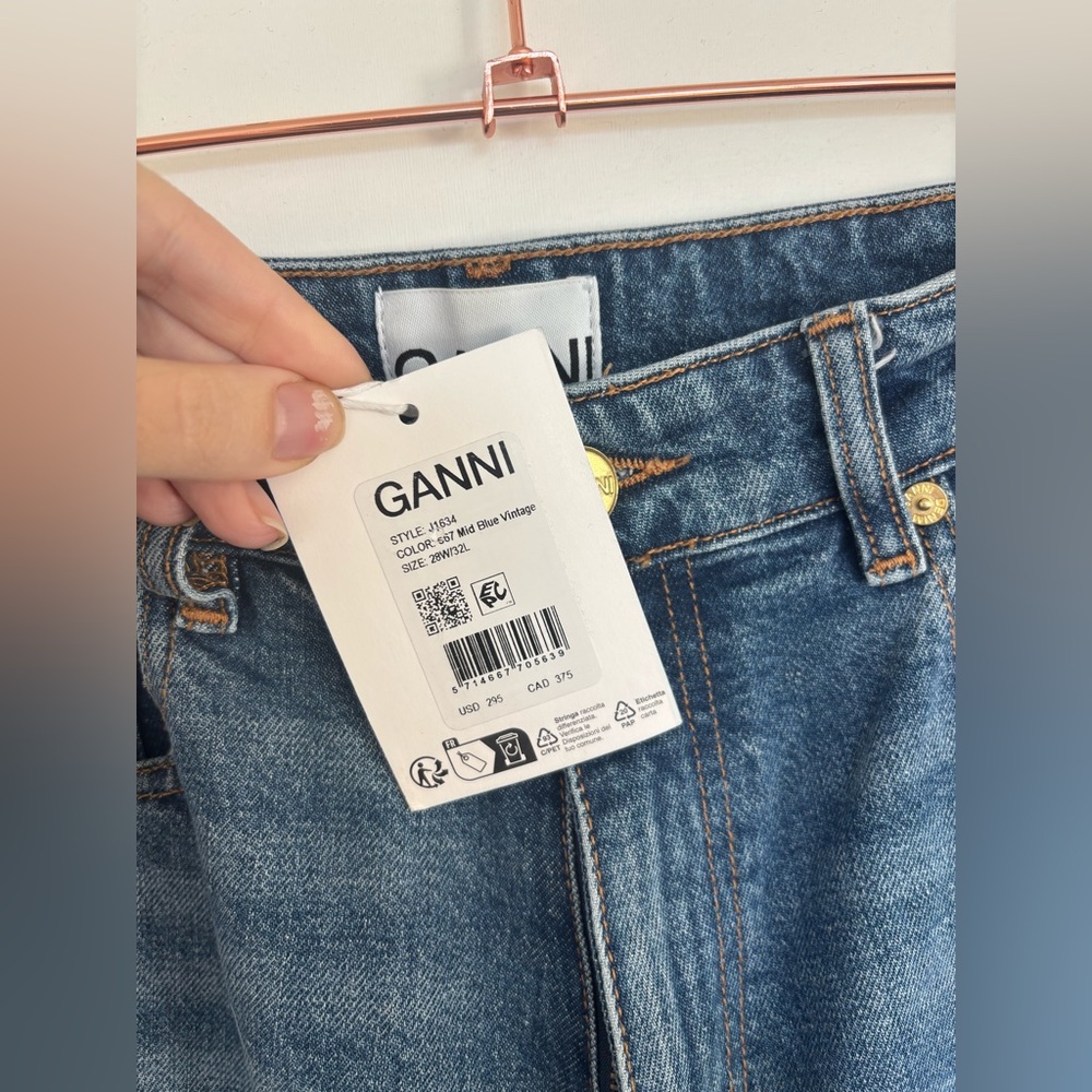 GANNI stretch andi jeans in mid blue vintage - Picture 6 of 10